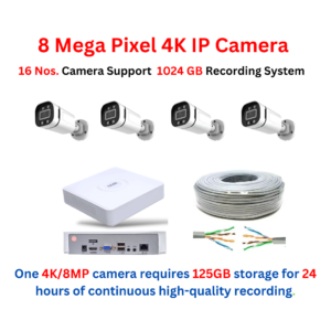4 K IP CCTV Camera Full Kit with  4 Outdoor night Color Vison Human , Face ,Vehicle Detection Camera