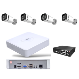 4 K IP CCTV Camera Full Kit with  4 Outdoor night Color Vison Human , Face ,Vehicle Detection