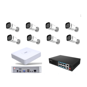 8 MP 4K camera System with 16 NVR and 10 port POE switch